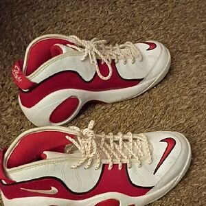 Nike White and Red Athletic Shoes